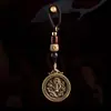 Chaveiro Pingente Moeda do Zodíaco Caractere Fu Doze Signos Placa Fu Guardião Paz Chaveiro Pingente de Carro Ornamento Decoração Atacado