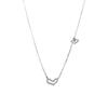 S Collar Doble de Amor Diamante Flash Plateado ins Temperamento Mori Dulce Corazón de Durazno Exquisita Cadena Clavicular Hada Chic