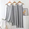 Vestido de Alça Modal de Verão Feminino Plus Size Saia Base Interna Camisola Fina Saia Vault Saia Longa Saia Evasê