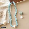 Vacaciones junto al mar ~ Collar de concha de piedra natural para niñas Diseño nicho Ins Verano Estilo vacaciones de playa Cadena clavícula