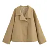 Para Exportación de Ropa de Mujer Transfronteriza 2025 Otoño Nuevo Diseño de Moda Estilo Europeo y Americano Chaqueta Cortavientos tipo Capa