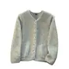 Nueva ropa exterior de otoño e invierno 2026 para mujer, cárdigan, estilo Chanel, chaqueta de forro polar de lana de cordero, chaqueta de cuello redondo