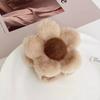 Grampo de cabelo de flor de pelúcia feminino para trás da cabeça, grampo médio de garra, clipe de sentido avançado, grampo de tubarão de celebridade cibernética, grampo de cabelo, tamanho pequeno