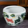 Maceta Cerámica Azul y Blanca Pintada a Mano Estilo Chino Jingdezhen, Maceta de Loto, Maceta Grande para Jardín, Maceta para Peces Dorados, Maceta para Tortugas, Acuario, Maceta para Árboles