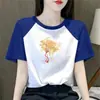 Comércio Exterior Transfronteiriço Camiseta Estilo Pátria Novo Estilo Chinês Estampada de Manga Curta Camisa Básica Solta com Top de Botão