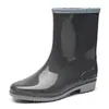 Galochas Femininas Coloridas, Cano Médio, Forradas com Lã, Moda Coreana, Galochas para Todas as Estações, Galochas para Adultos, Sapatos de Borracha Impermeáveis Antiderrapantes para Trabalho