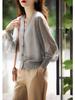 Cardigan de Punto Ligero y Transpirable con Cuello en V, Nuevo Color, Primavera/Verano 2026 Zwd462876Ag