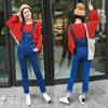 Foto Real de Macacão Jeans Azul Estilo Hong Kong Novo Estilo 2026 com Bolsos Grandes para Mulheres Tendência