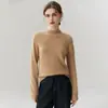 Zhenrong~Jersey de Punto Loro Piana 100% Cachemira para Mujer con Puños, Cuello Semi Alto, Versátil, Holgado, Capa Base