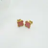 Aretes de Acero de Titanio de 13 mm que No se Desvanecen con Forma de Trébol de Cuatro Hojas Aretes Clásicos de Trébol de Cuatro Hojas Electrochapado al Vacío en Horno de 18 Quilates Sin Desvanecimiento