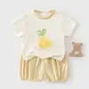 Ropa de Verano para Bebé Conjunto de Manga Corta, Conjunto de Dos Piezas para Bebé de Algodón Delgado de Verano con Frutas Frescas