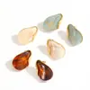 Pendientes de Resina con Forma de Gota de Lujo Ligero para Mujer, Pendientes Geométricos Irregulares de Acero Inoxidable de Ámbar a la Moda que No se Desvanecen