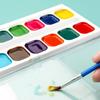 Pigmentos de Acuarela Sólida de 12 Colores aptos para Lavar Pigmentos Semi-secos Pintura Infantil Graffiti Acuarelas de Bellas Artes