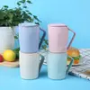 Taza Creativa de Boca Inclinada Hecha de Paja de Trigo, Taza Simple y Ecológica para Preparar Té con Filtro, Venta Directa del Fabricante, Se Puede Imprimir con Logo