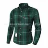 Nueva Camisa de Cuadros de Manga Larga para Hombre de Comercio Exterior Transfronterizo Primavera y Verano Estilo Holgado de Moda Atractiva Tallas Grandes Camisa para Hombre