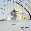 Tetera de Vidrio Resistente al Calor de Alto Borosilicato con Filtro de Acero Inoxidable Tetera Doméstica de Gran Capacidad Tetera para Juego de Té Kung Fu