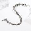Pulsera anillo simple personalizada de plata tailandesa retro transfronteriza para hombres y mujeres, pulsera de doble capa con diseño de círculo de tendencia de nicho, estilo frío