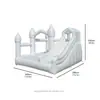 Castillo Inflable Blanco Puro con Cama Elástica y Tobogán, Castillo Inflable Temático de Boda, Trampolín Inflable Blanco para Eventos y Fiestas