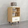 Mueble de TV retráctil moderno minimalista para salas de estar pequeñas, patas simples de madera maciza, mueble de TV de pie y mesa de centro