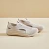 Jinbu Kangfei - Zapatos tejidos para mujer, de verano, nuevos, transpirables, de malla fina, combinables, informales, deportivos, sin cordones, para personas perezosas