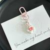 Chaveiro de coelho rabanete flor fofo pingente de mochila para garota doce estilo ins joia para pendurar presente para namoradas rosa