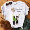 Camiseta Melhor Amiga feminina nova camiseta preta moda feminina camiseta com estampa fofa Harajuku blusa gola redonda