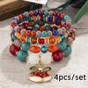 Presente de Natal Transfronteiriço Joia Bohemia de Contas Multicamadas Pulseira de Natal Feminina com Contas de Cristal DIY