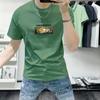 Camiseta de Manga Corta Lan Sheng Yi 2025 Nueva Moda de Verano Estampada Manga Media Top Ins Casual Combinable Ropa de Hombre