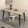 Juego de Mesa y Sillas de Comedor de Pizarra, Mesa de Comedor para Uso Doméstico, Apartamento Pequeño, Mesa de Comedor de Sala de Estar de Lujo Ligero, Rectangular, Moderna, Mármol, Minimalista