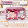 Bolsa de caneta de saco de dor de segunda dimensão transparente pode colocar yum pequeno cartão design senso nicho cor sólida bolsa de caneta quatro camadas grande capacidade 2