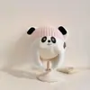 Chapéu de Lã Outono e Inverno Bebê Menino Bebê Feminino Panda Bebê Lindo Chapéu de Bebê Tricotado Acolchoado Quente Proteção de Orelha Inverno