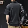 Camisa polo de lino elástico para hombre, camiseta de manga corta, marca de moda, talla grande, nuevo modelo verano 2026, camiseta fina de alta gama con bloques de color