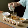 Juego de Té de Flor de Peonía y Pájaro tipo Jade Set de Regalo de Alta Gama Modelo Nuevo 2025 Juego de Té Kung Fu Tetera Taza de Té Gaiwan
