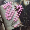 Aliexpress Joyería Moda Perlas Cuadradas Rosas Cadena Larga de Perlas Collar Retro de Doble Cara con Rosa Cadena para Suéter