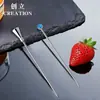 Palillos Decorativos para Cócteles de Acero Inoxidable, Tenedores para Pastel, Ensalada, Fruta, Herramientas Creativas para Bar, Agujas Metálicas para Fruta