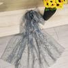 Tecido de Malha com Lantejoulas Douradas e Prateadas Efeito Ondas d'Água Acessórios para Vestido de Noiva Manto com Fundo de Tela Tecido Brilhante para Casamento