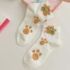 Calcetines Calcetines de Algodón para Mujer Primavera y Verano Delgados Tridimensionales de Dibujos Animados Conejo Oso Lindo Estilo Universitario Calcetines Cortos Calcetines de Lunares