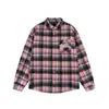 Nova Camisa Xadrez Preta e Rosa para Primavera e Verão de 2026 para Homens e Mulheres, Tamanho Grande, Retrô Americano, Caimento Solto, Jaqueta Camisa Casual Emagrecedora