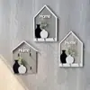 Estilo Escandinavo Casa de Madera Gancho para Llaves Florero para el Hogar Planta Verde Decoración de Pared Entrada Sala de Estar Colección de Llaves de Pared