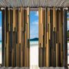 Cortinas Blackout Impresas para Exteriores con Imitación de Madera en Espiga, Personalizadas, para Balcón, Disponible Dropshipping