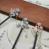Novo Grampo de Cabelo Flor Borboleta Estilo Chinês, Grampo de Cabelo Estilo Antigo, Acessórios de Cabelo com Franjas para Mulheres, Grampo de Cabelo de Madeira, Acessórios da Dinastia Han, Penteado Super Fada