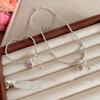 Collar de Mariposa de Diamante Rosa Amor Plata Rota Lujo Ligero Diseño con Sentido de Alta Gama Dulce Combinación Total Cadena Clavícula