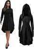 Disfraz Renacentista para Mujer Túnica con Capucha Encaje Halloween Medieval Vestido Largo con Capucha de Doble Largo