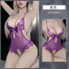 Nova lingerie sexy roxa no estilo abstinência, design apaixonado qqny com abertura na virilha, não precisa remover
