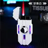 Encendedor Giroscópico a Prueba de Viento Rojo Llama Rotatorio Iluminado Estilo Mech, Alivio de Estrés para la Punta del Dedo, Regalo para Novio