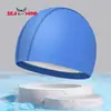 Nuevo gorro de natación de PU de gran venta al por mayor, gorro de natación para hombres y mujeres, impermeable, de alta elasticidad, con protección para las orejas, para cabello largo, sin cabeza, gorro de natación de aguas termales.