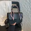 2025 Nuevo Estilo Coreano Textura Simple Gran Capacidad Moda Costuras Casual Bufanda de Seda Bolso Cruzado para Mano Bolso Cuadrado Pequeño