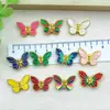 Pulsera Colgante de Mariposa de Doble Cara con Agujero Vertical para Aceite, Estilo Antiguo, Chapada en Oro, Bidireccional, Accesorios para Ropa, Joyería de Aleación Colorida