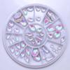 Rebites para Nail Art Japonesa Pontas dos Dedos com Pérolas Strass Pedras com Fundo Reto Peças de Liga Metálica Placa Redonda com 12 Compartimentos Decorações para Nail Art