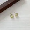 Pendientes Cuadrados Cepillados de Plata de Ley S925 para Mujer, Moda de Lujo Accesible Ropa de Trabajo, Pendientes Versátiles Elegantes Estilo Ins Nicho Simple